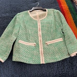 Cabi #726 Green Clover Woven Tweed Jacket